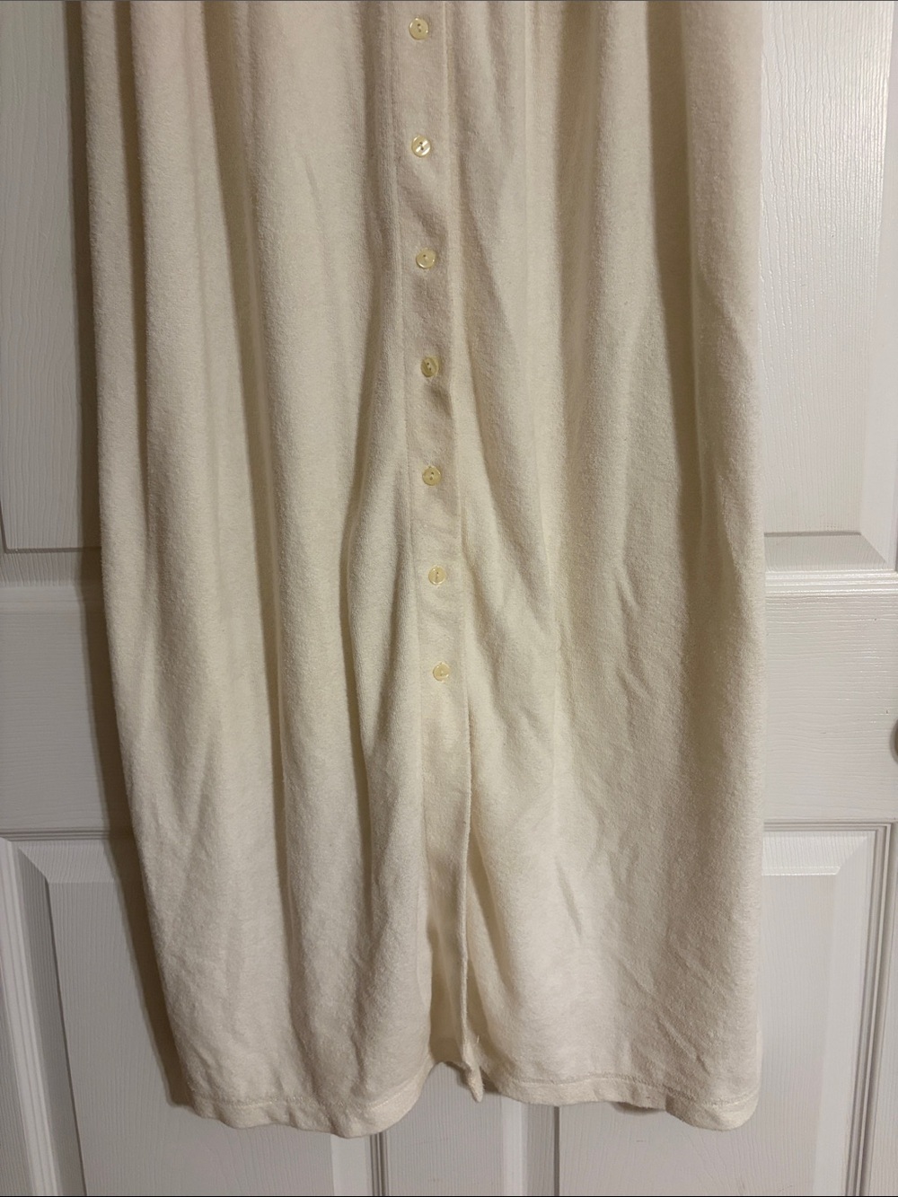 VTG 80s Victoria's Secret Gold Label Terry Cloth Midi Spa Dress Cream Size Large - Picture 4 of 10